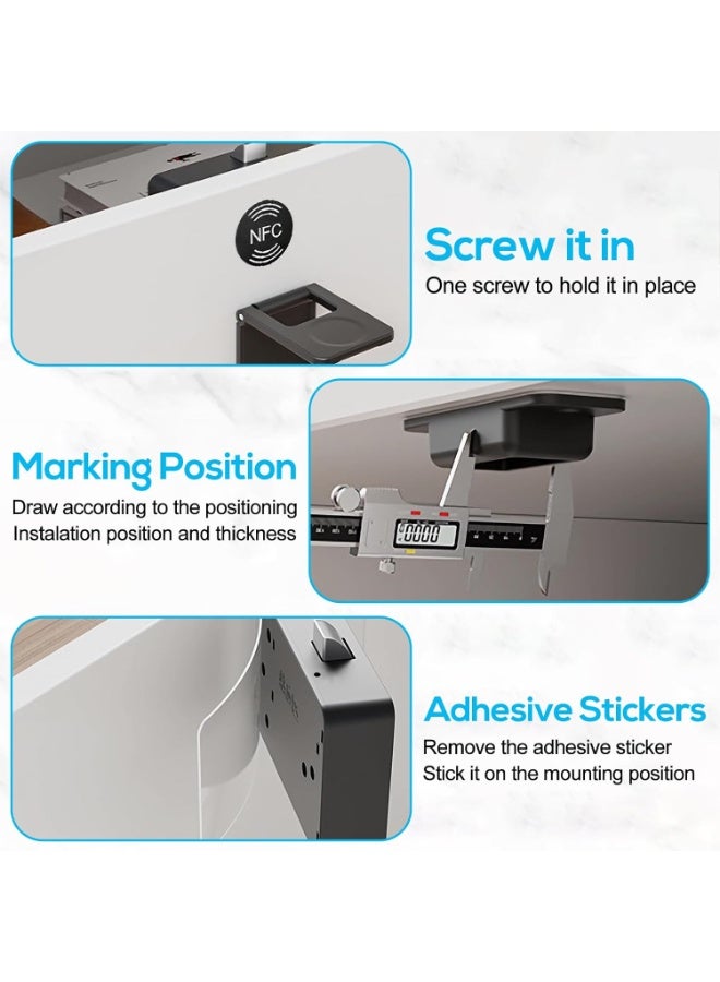 RATSAW Upgraded Smart Cabinet Lock, Electric Drawer Locks Hidden NFC Lock Keyless, No-Drill Remote Access Wardrobe Lock, Child Safety Electronic Cabinet Locks for Cabinet Locker Drawer Cupboard Desk - Image 5